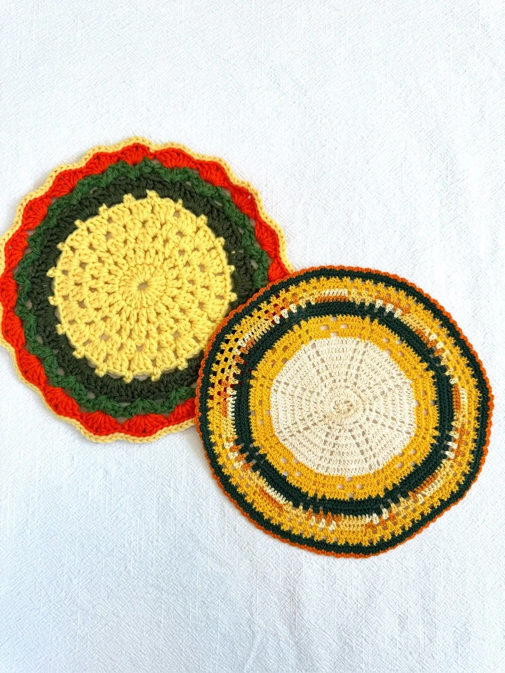 Two Handmade Crocheted Potholders.